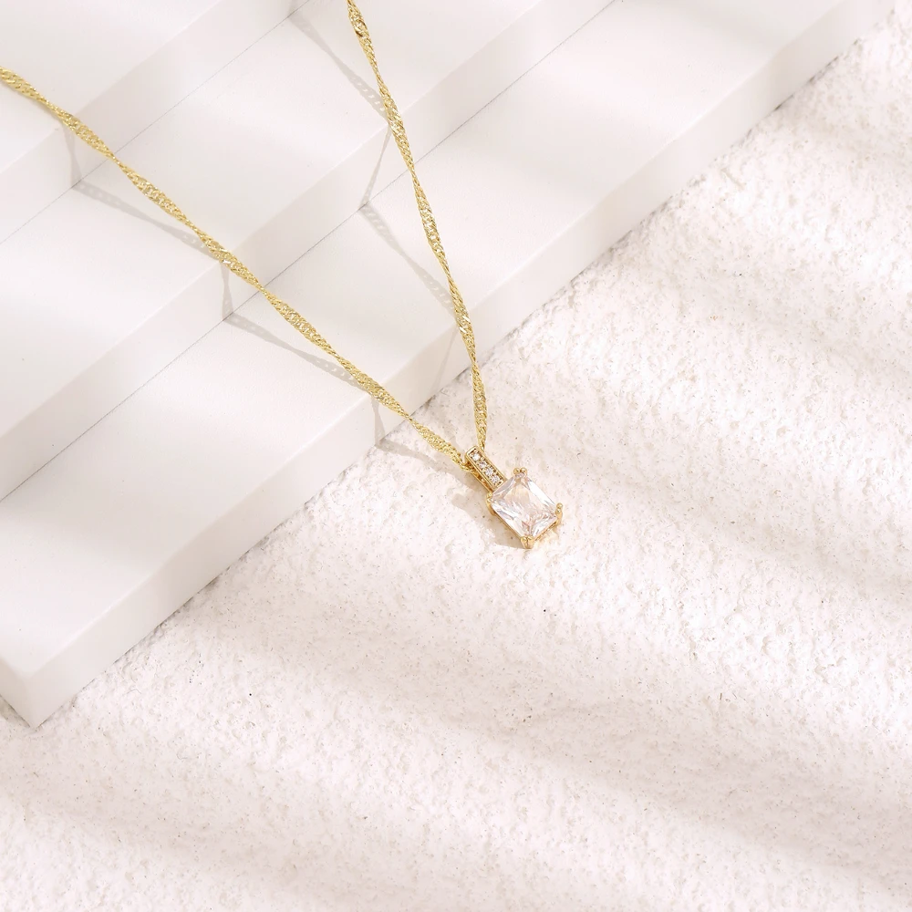 Ожерелье для помолвки предназначено женщин ожерелье золотого цвета квадратный