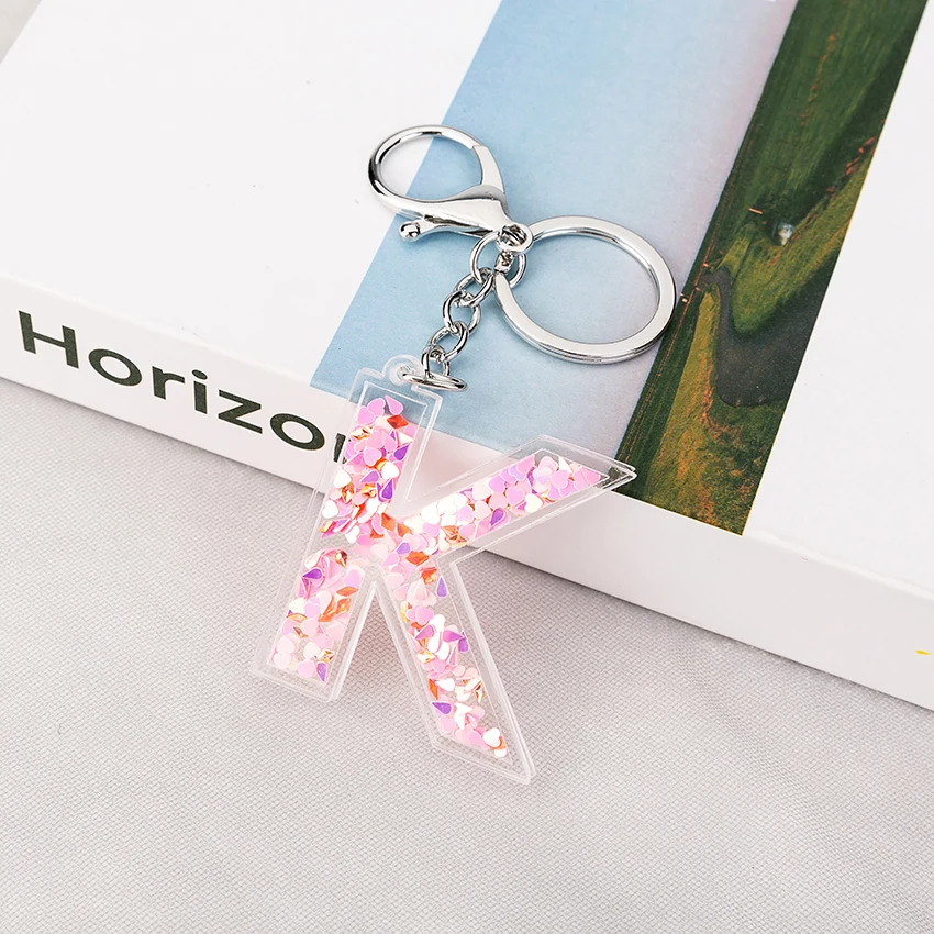 1 шт. женские Брелки с блестками и вырезами сумки буквами на английском языке