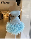 Короткие коктейльные платья с перьями, модель 2021, модные блестящие индивидуальные Платья для особых случаев, вечерние платья, вечерние платья