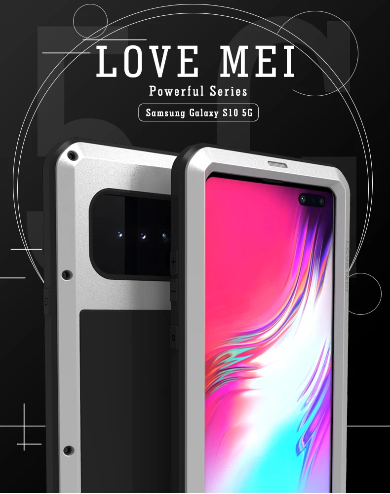 Чехол для Samsung Galaxy S10 5G Love Mei мощный ударопрочный грязеотталкивающий