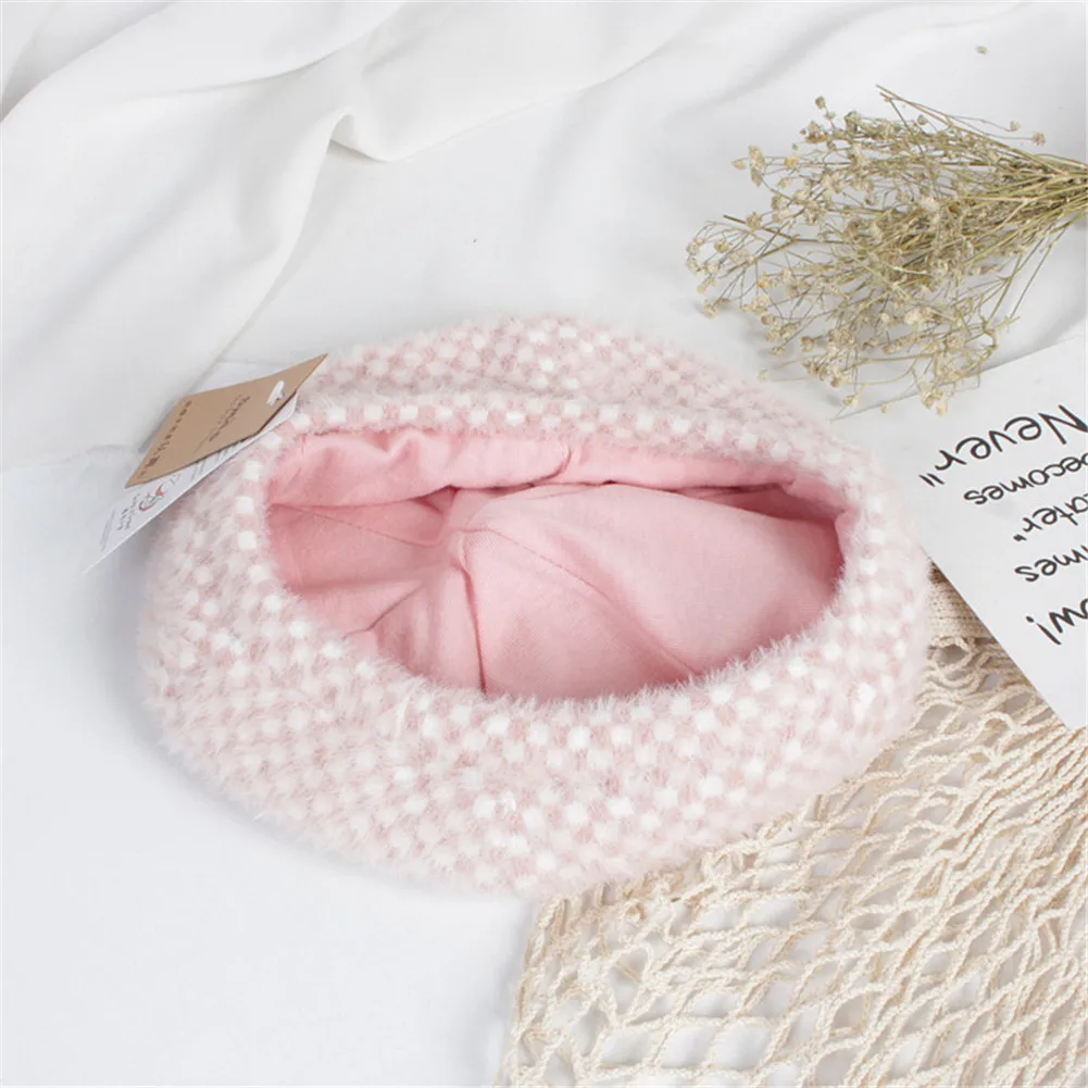 Новинка 2019 милый норковый Бархатный берет в шиншилловом стиле шапки для детей