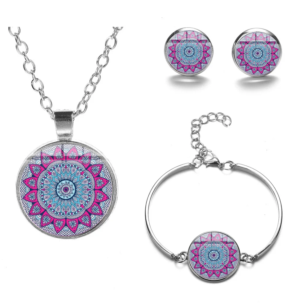 Комплект ювелирных изделий Мандала Лотос чакра Йога Священная Геометрия жизни