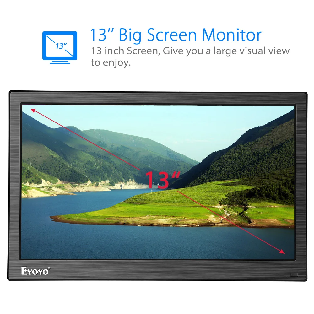 13 3 ''ips экран монитор Дисплей 1920x1080 AV/VGA/BNC/USB HDMI вход ЖК-мониторы Видео Аудио CCTV