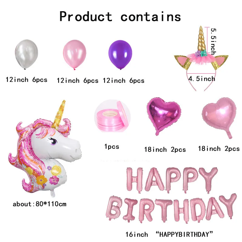 Украшения на день рождения Детские воздушные шары для девочек набор с розовым