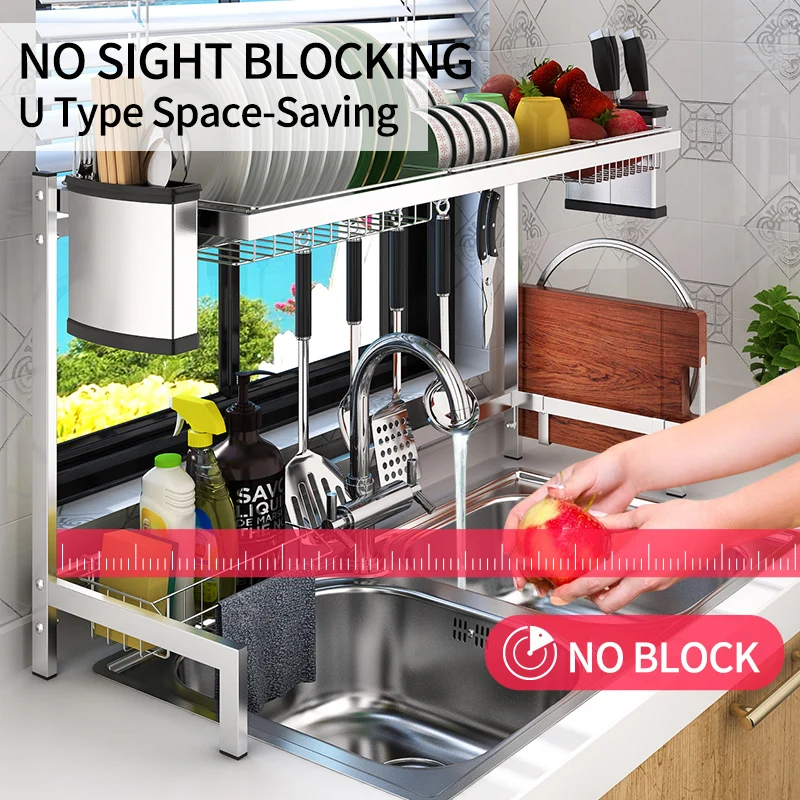 Кухонный Органайзер из нержавеющей стали полка для хранения посуды кухонные