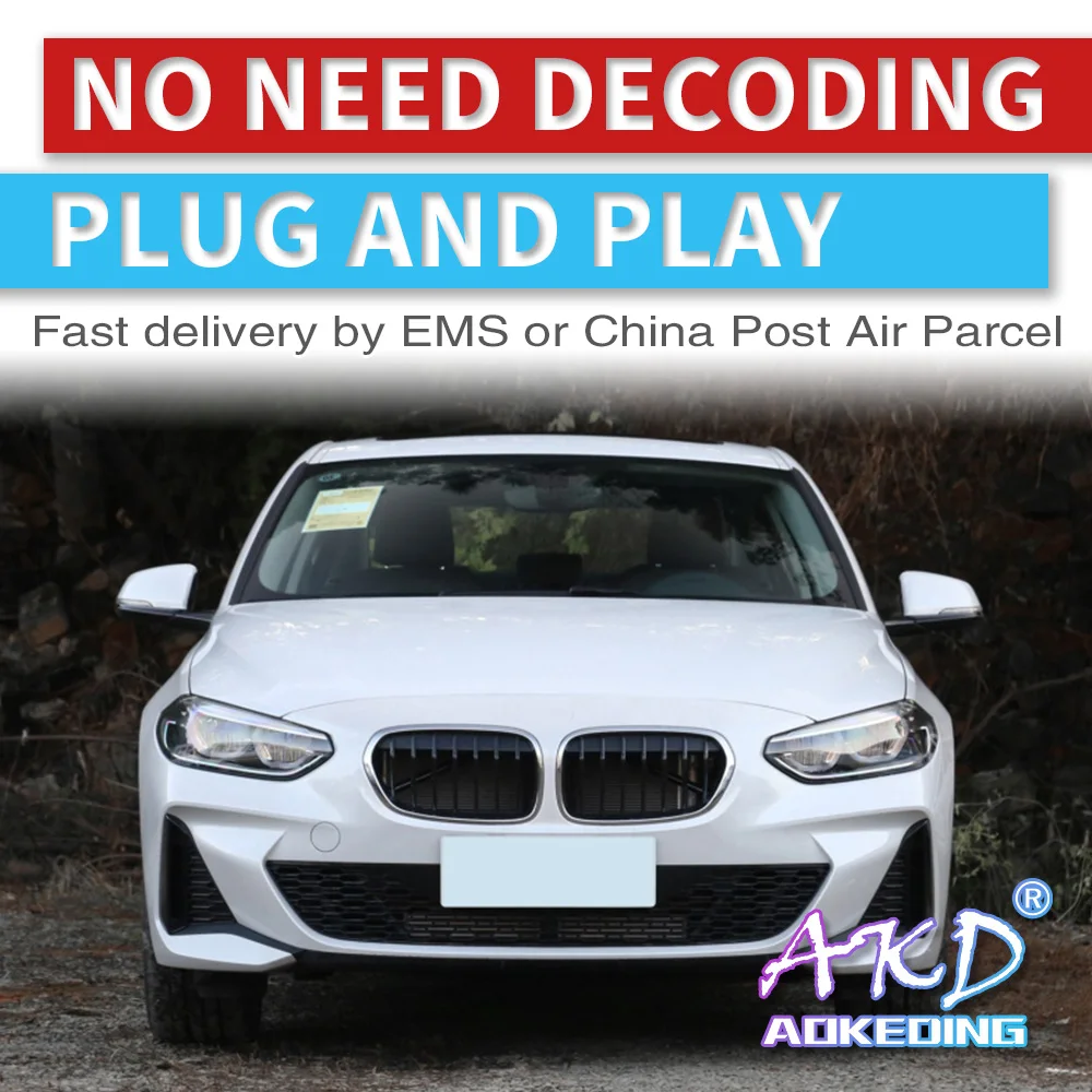 

AKD Head Lamp for 118i LED Headlight 2008-2012 Headlights 118i DRL Turn Signal High Beam Angel Eye Projector Lens