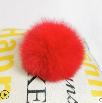 fox fur red DIY Роскошный меховой помпон из натурального меха лисы, помпон, помпон ручной работы, действительно большой помпон для волос,, шапка с пряжкой - Цвет: fox fur red