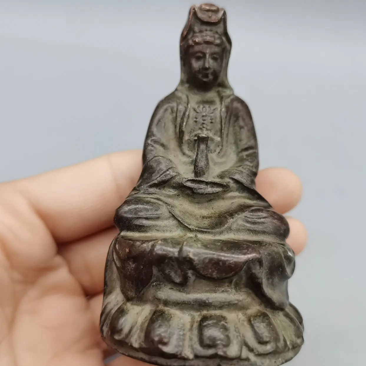 

China Elaborate Bronze Sculpture"Bodhisattva Buddha" Metal Handicraft Home Decoration#2