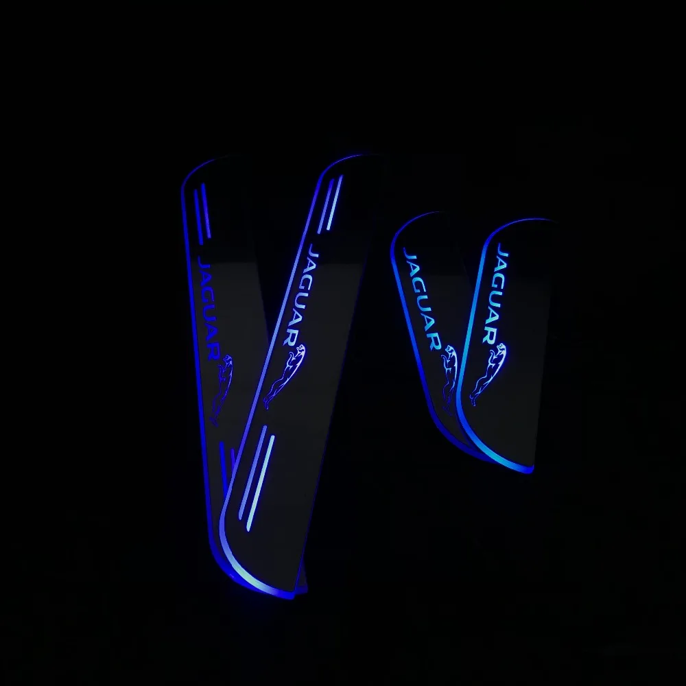 RQXR led движущиеся двери потертости для jaguar xf динамический порог пластина плоский накладной поток/фиксированный свет, 4 шт