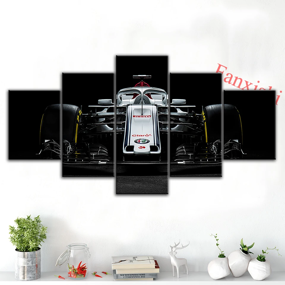 

5 Pieces F1 Car Racing Track Posters And Prints Wall Art Modular Pictures Modern Canvas Bedroom Living Room Home Decor Paintings