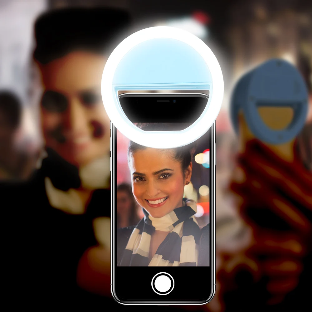 KISSCASE Selfie светодиодная Кольцевая вспышка для iPhone Samsung мобильный телефон объектив