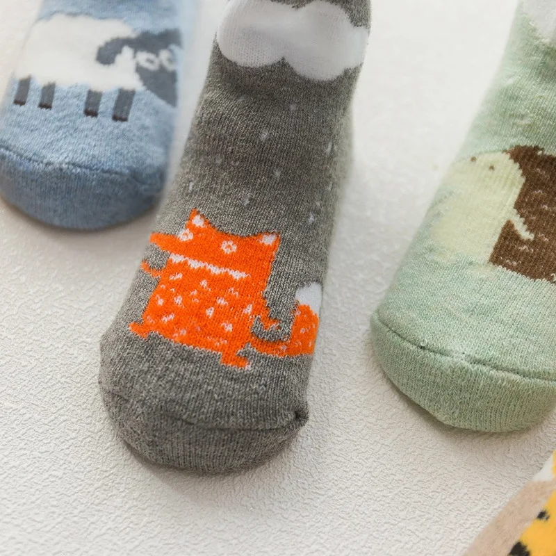 Calcetines de algod&oacute;n para beb&eacute; reci&eacute;n nacido, medias de dibujos animados, 5 par/lote-1