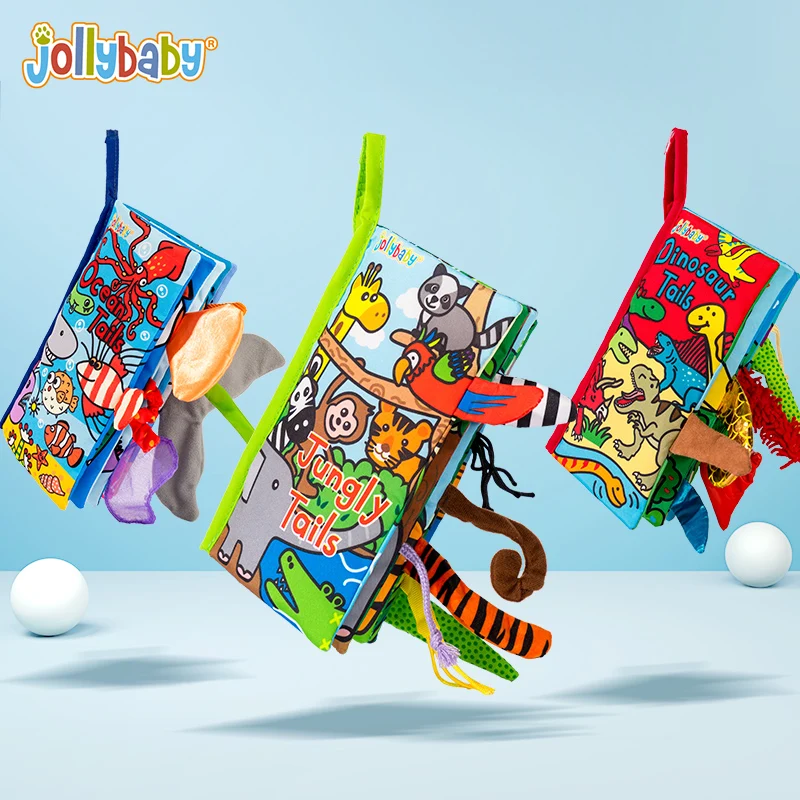 

Animal Tails Baby Cloth Book And Education Hanging Infant Toy Tactile Visual Sense Soft Enlightenment Early Learning Cloth Book