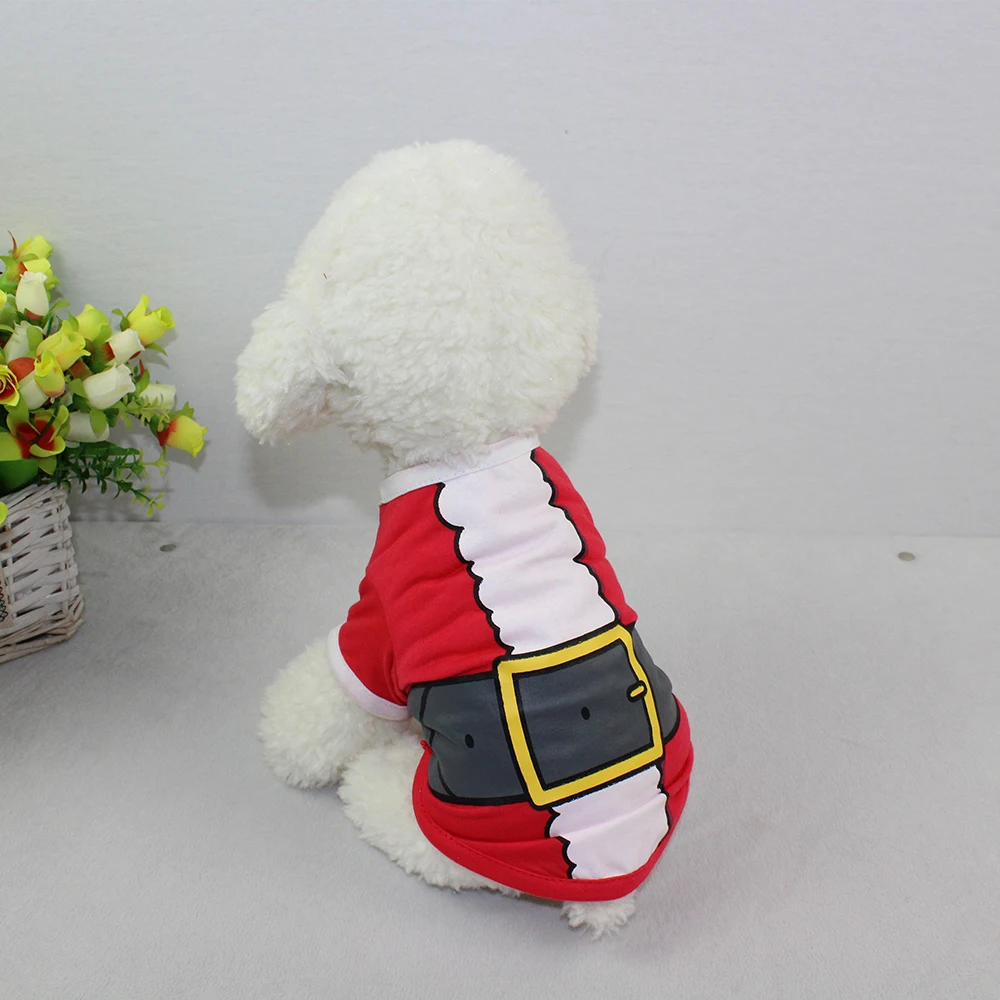 Зимняя теплая футболка для собак Рождественское украшение одежда жилет из