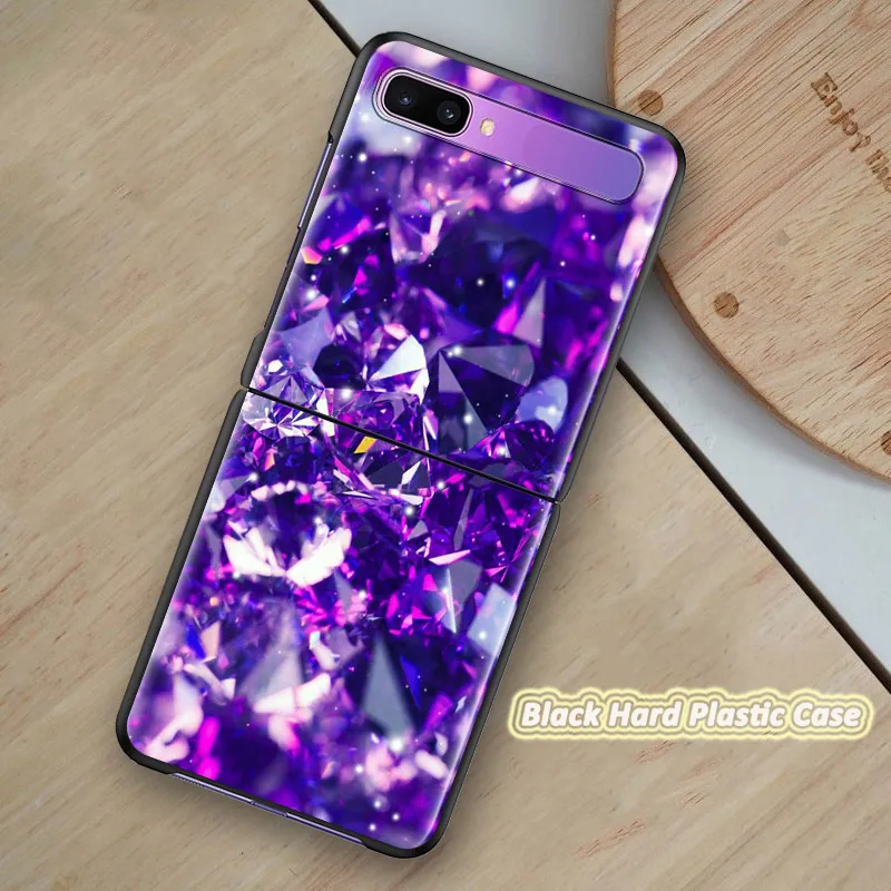 hot diamond pc case for samsung galaxy z flip 5g black hard plastic carcasa phone coque folding and splitting fashion housing free global shipping