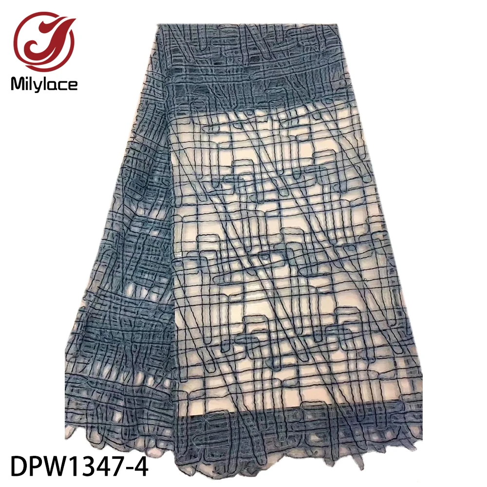 

High Quality African Tulle Lace Fabric Embroidery 3D Tulle Lace Trim Party Dress for French Lace Fabric DPW1347