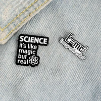 science is magic but real enamel pin custom brooches fun energy quote badge for bag lapel pin buckle jewelry gift for friends