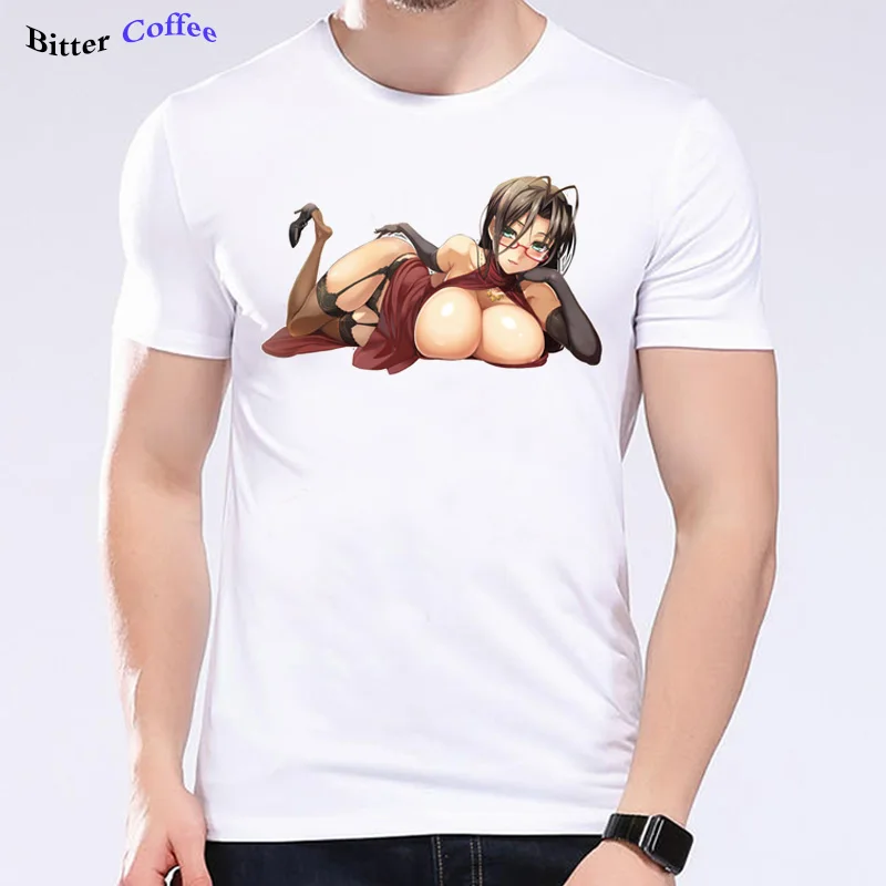 

Высококачественная Мужская футболка, брендовая одежда, летняя новая модная мужская футболка с 3D сексуальным аниме для девочек, свободные б...