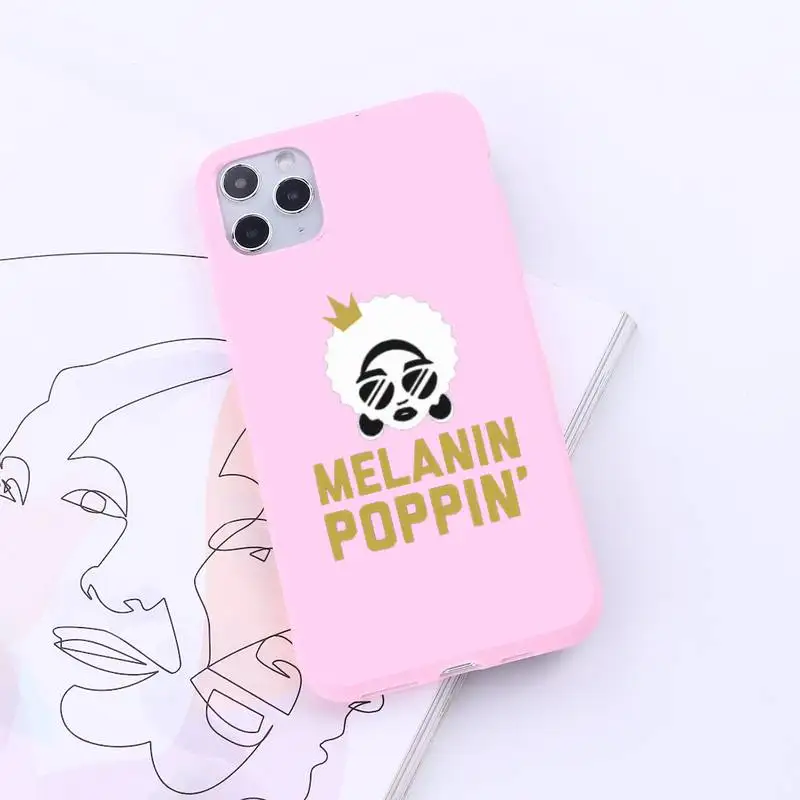 

2bunz Melanin Poppin Aba Phone Case Candy Color for iPhone 6 7 8 11 12 s mini pro X XS XR MAX Plus
