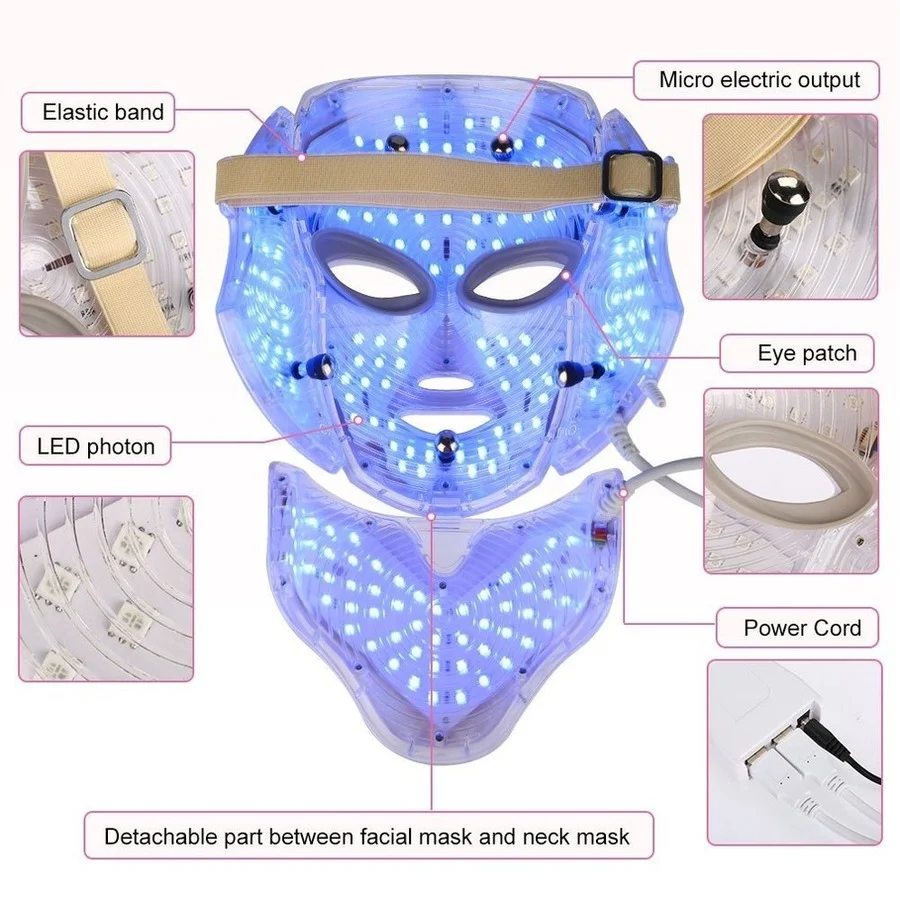 

7 Colors Led Facial Mask Face Mask Machine Wrinkle Removal Anti Aging Device Led Light Therapy Machine Beauty Products Wholesale