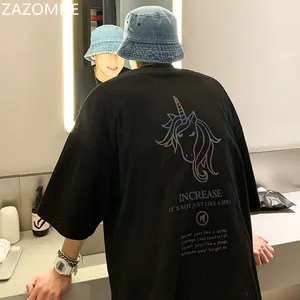 ZAZOMDE Colorful Unicorn Print Tees Men 2021 Summer Hip Hop Clothes Loose Fit Streetwear Oversized Graphic T Shirts M-5XL ZAZOMDE Colorful Unicorn Print Tees Men 2021 Summer Hip Hop Clothes Loose Fit Streetwear Oversized Graphic T Shirts M-5XL