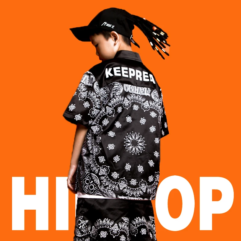 Детская одежда для уличного танца в стиле хип хоп модные топы с коротким рукавом