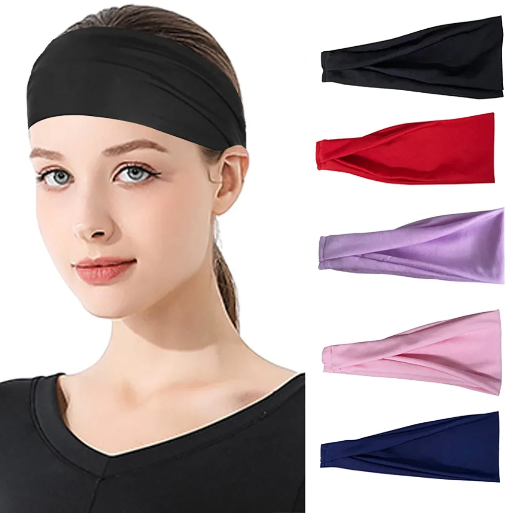 

Эластичный Напульсник спортивные Йога повязка на голову Для женщин мужчин Тюрбан повязка на голову для бега на открытом воздухе Фитнес тре...