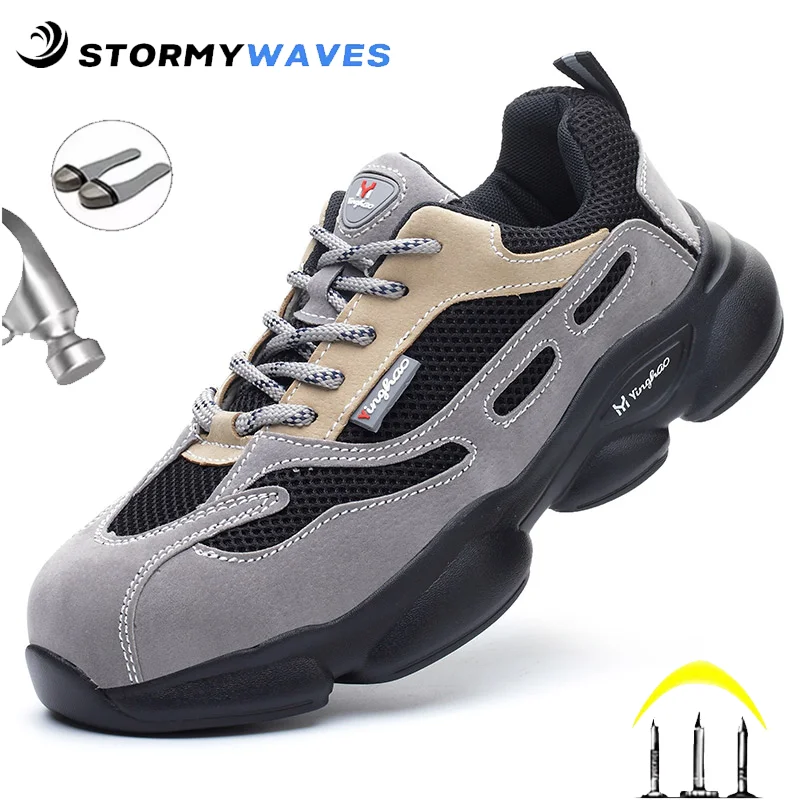 

Steel Toe Work Shoes Safety Boots Anti-Smashing Anti-Slip Steel Puncture Proof Construction Men Woman Sneakers Shoes 2021 New
