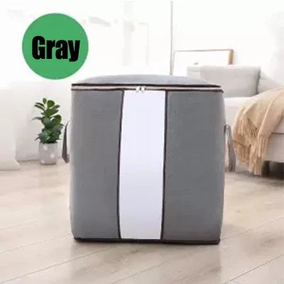 Waterproof Thick Quilt Storage Bag Large Capacity Clothing Storage Box Moving Luggage Packing Bag - Цвет: vertical gray