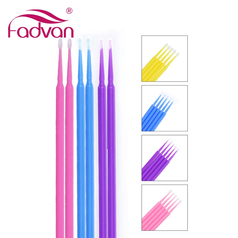 200 шт. Микро Кисти для макияжа тампоны наращивания накладных ресниц щетка очистки