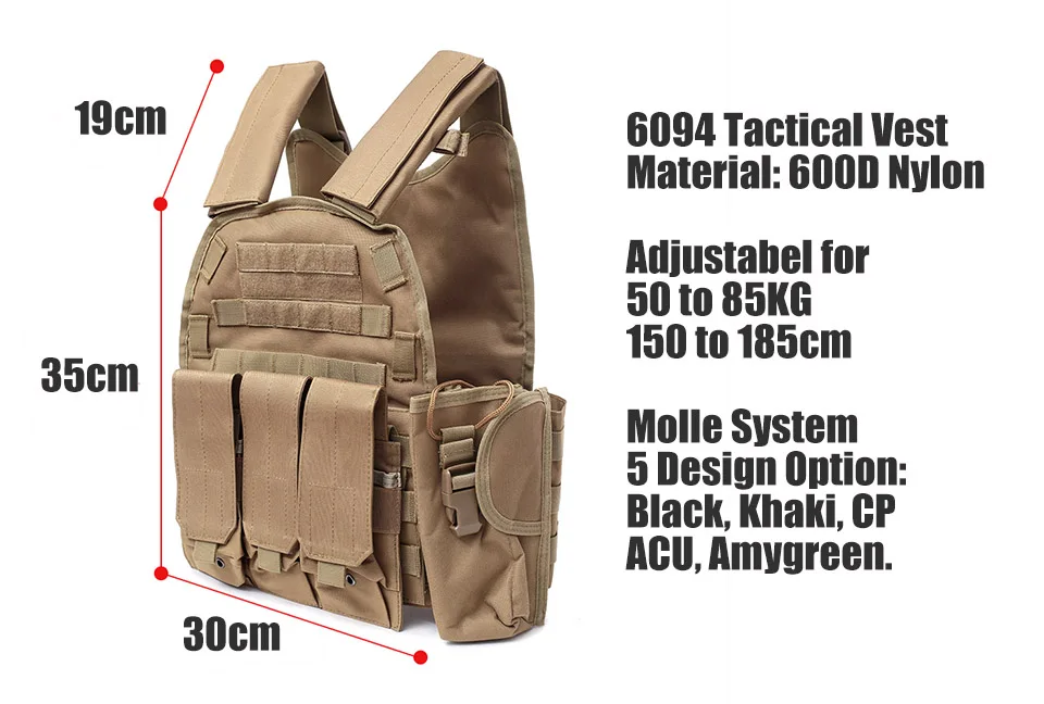 6094 Тактический Жилет Molle 900D нейлоновая броня для тела Охотничья Накладка