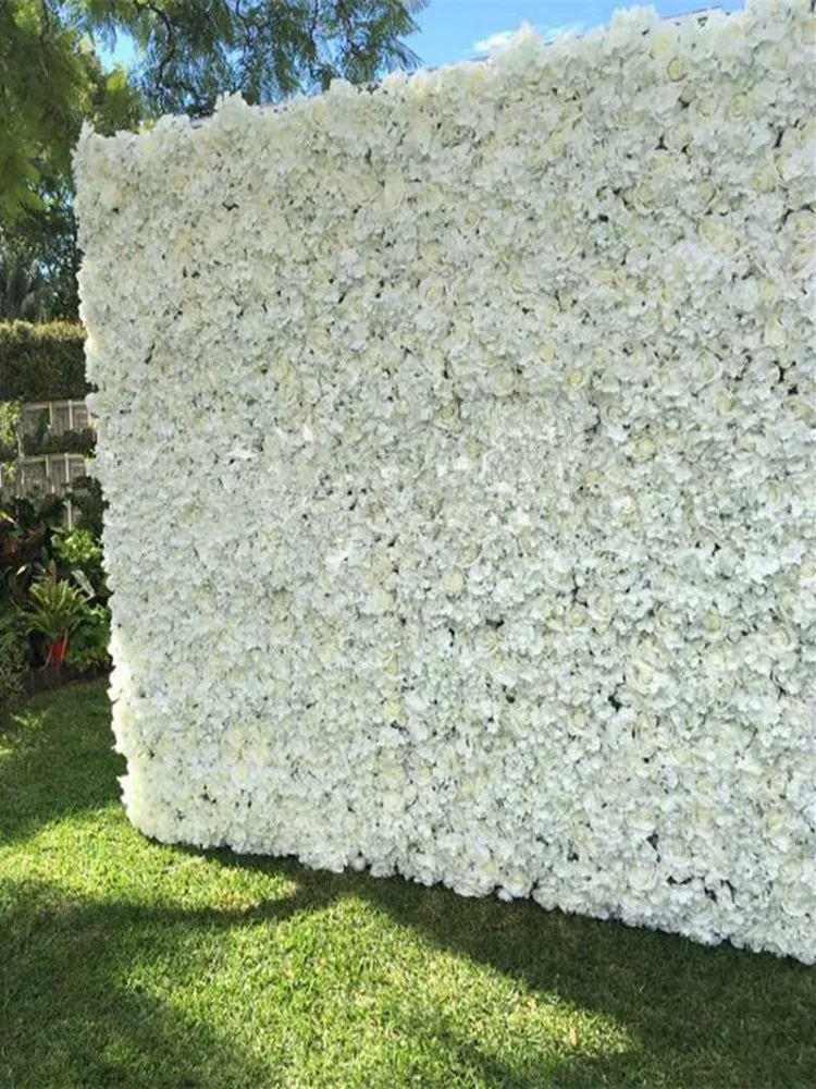 

10 pcs / lot 60X40CM Artificial Rose Hydrangea Flower Wall for wedding backdrop or lawn pillar road lead decoration supply
