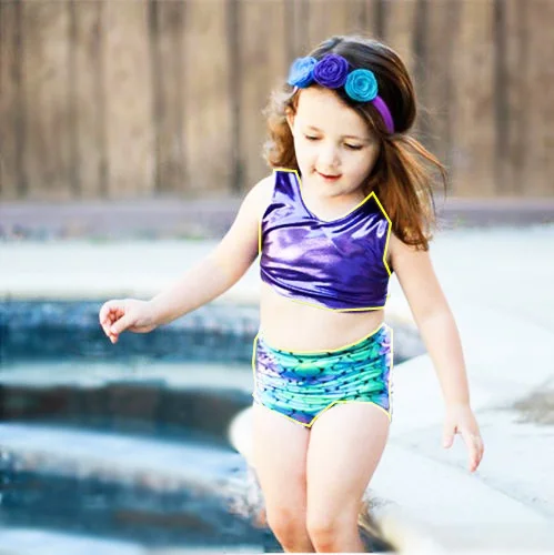 Восхитительный детский купальный костюм из 2 предметов для маленьких девочек