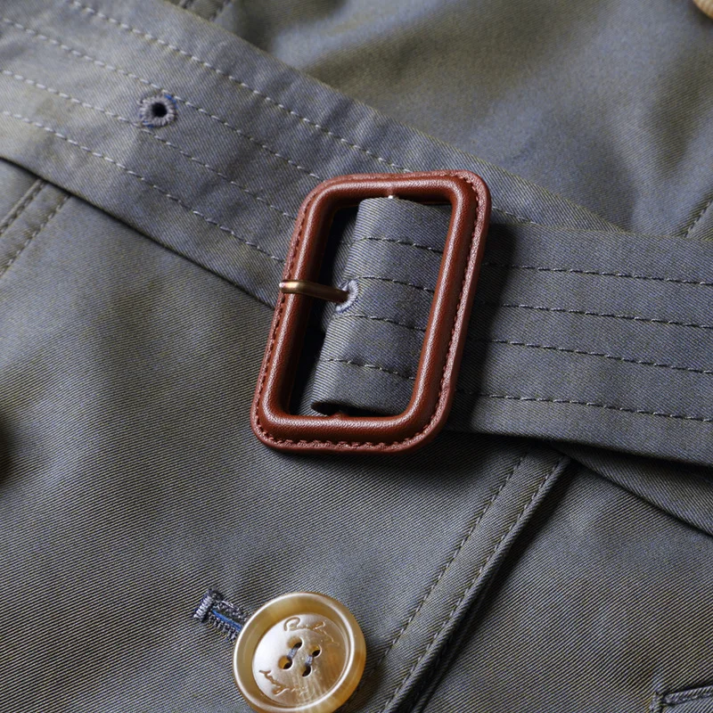 Тренчкот женский классический двубортный с отложным воротником и поясом верхняя