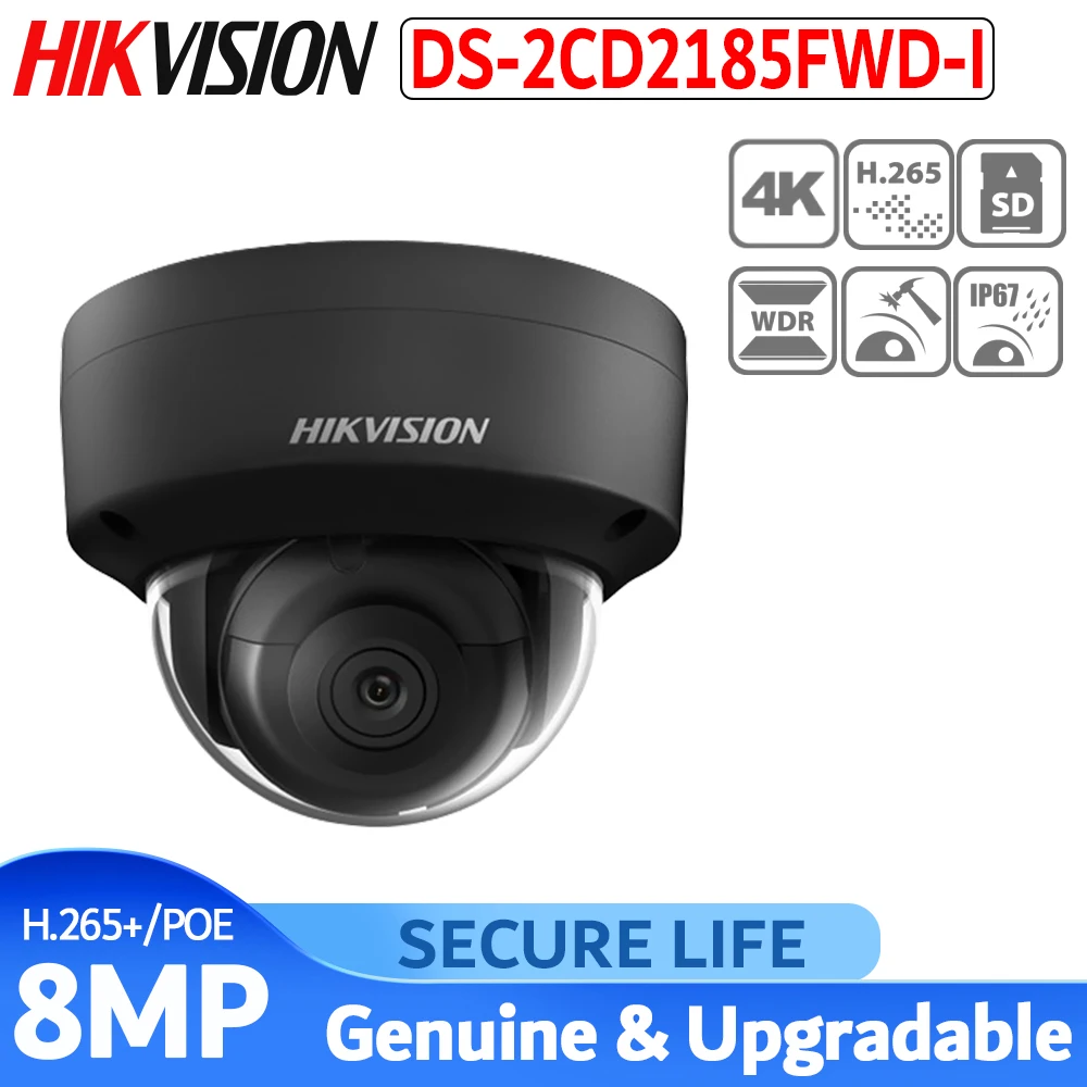 Английская версия DS-2CD2185FWD-I 8MP Сеть мини купольная камера видеонаблюдения POE SD карта 30 м IR H.265+ IP камера