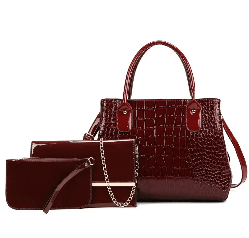 

Winter New Women Bag Leather Handbags Fashion Shoulder Bags Female Purse High Quality 3-Piece Set Designer Brand Bolsa Feminina