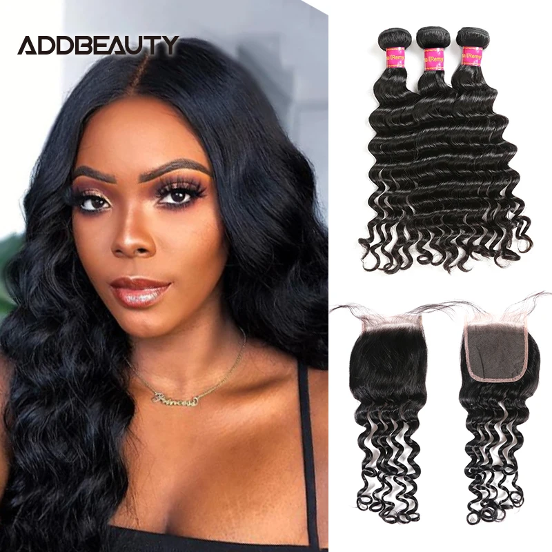 

Natural Wave 4x4 HD Transparent Lace Closure with Brazilian Human Remy Hair Bundles 13x4 Lace Frontal Natural Color Pre-Plucked