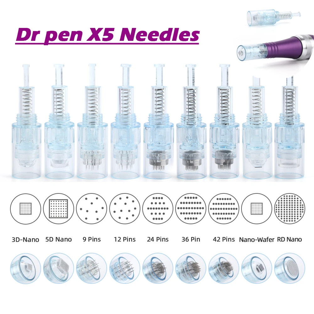 

10 шт. 9/12/36/42/Иглы для микронирования Dr Pen X5, сменные иглы для картриджа, Дерма ручка X5, иглы для винтовых портов