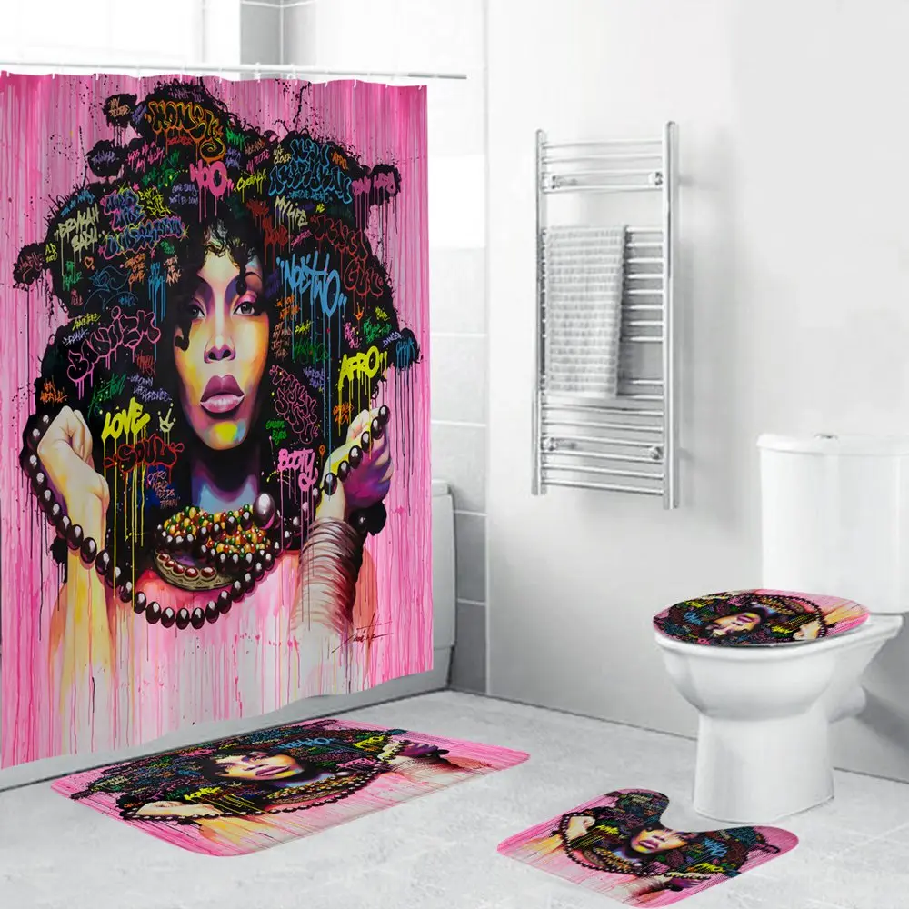 x150 Набор ковриков для ванной, набор для душевой занавески, расслабляющий бамбуковый камень, коврик для ванной, контурный коврик, крышка для унитаза, занавеска для душа, 12 крючков - Цвет: x150