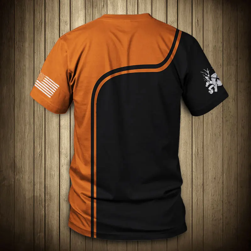 

Stitching design fawn print men's casual T-shirts