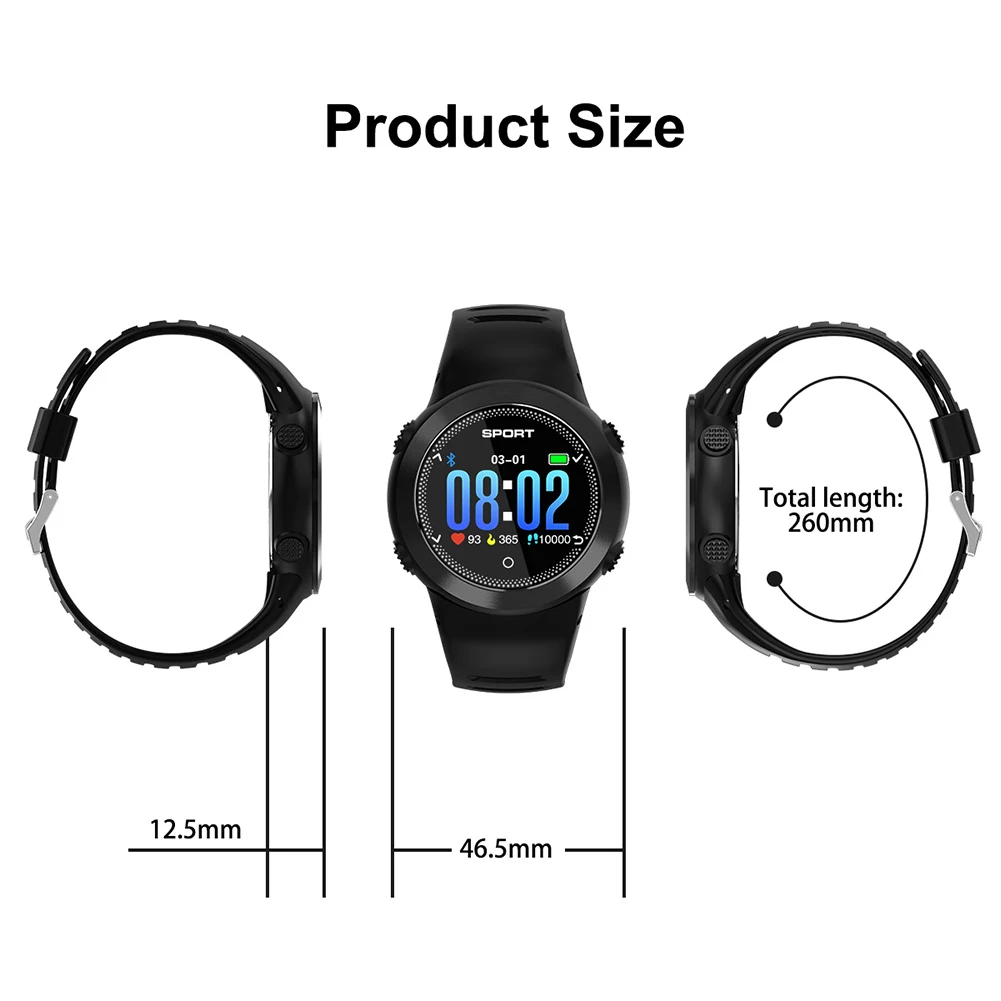 Смарт часы Fishion водонепроницаемые спортивные с пульсометром и