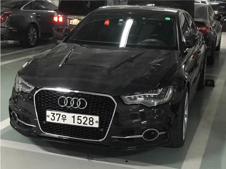 A6 S6 RS6 Настоящее углеродное волокно передний бампер автомобиля капоты двигателя