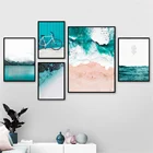 Постер на стену с изображением морских волн, морского пляжа, пейзажа, Скандинавская живопись, художественное оформление комнаты