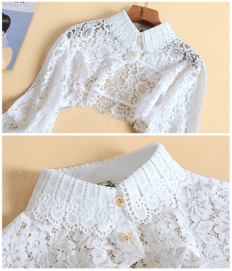 

Fake Collar Ruffles Classic Women Cotton Lace Women Diamond Europe And The United States Retro Flower Diamond Collar Artificial
