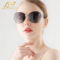simprect gradient polarized sunglasses women 2022 fashion luxury brand designer big round sun glasses uv400 anti glare oculos