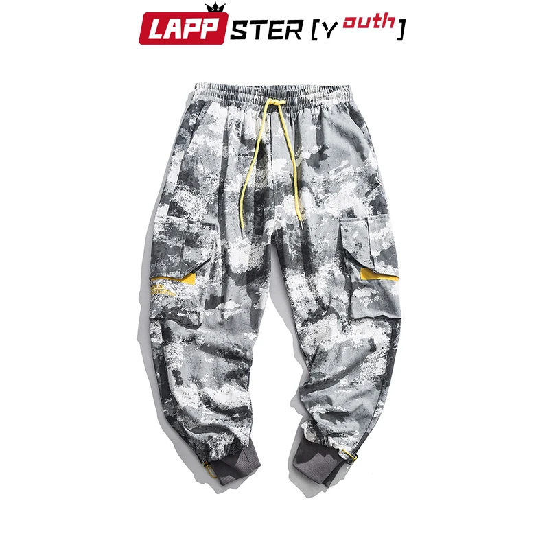 

Брюки LAPPSTER мужские камуфляжные, карго, в Корейском стиле, модные Джоггеры в стиле Харадзюку, спортивные винтажные, уличная одежда, 2021