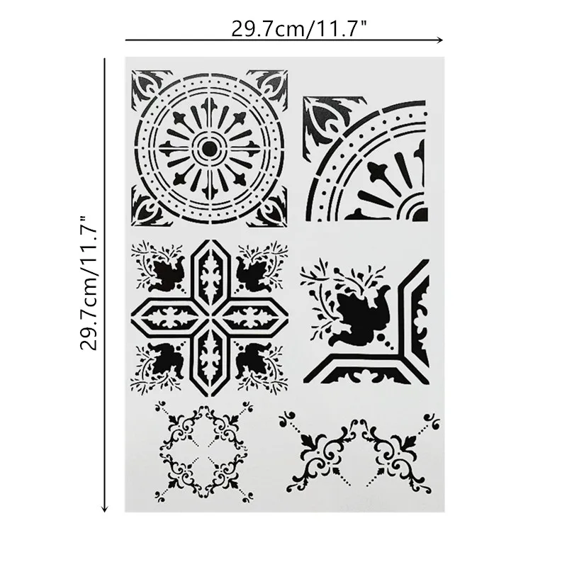 DIY живопись A4 Размер винтажный шаблон наслоения трафареты для плитки пол ткань