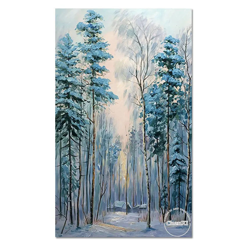 Художественная Картина на холсте с изображением плотных лесов в глубине