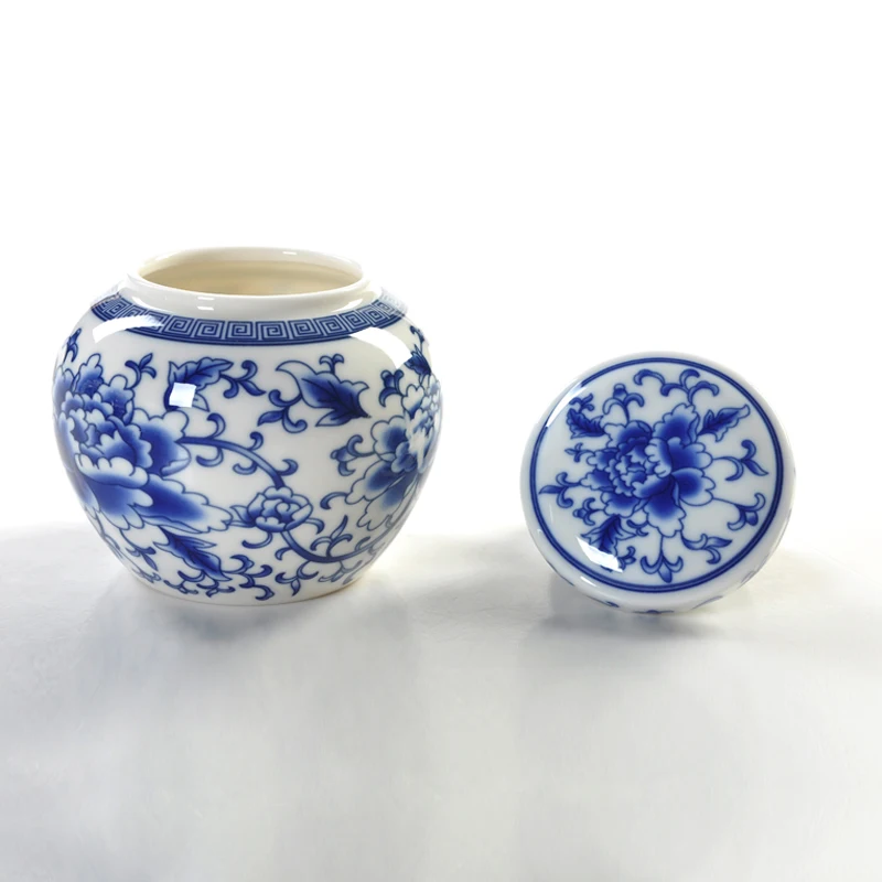 Мини Цзиндэчжэнь синий и белый фарфор чай Caddy китайский чайный набор кунг-фу