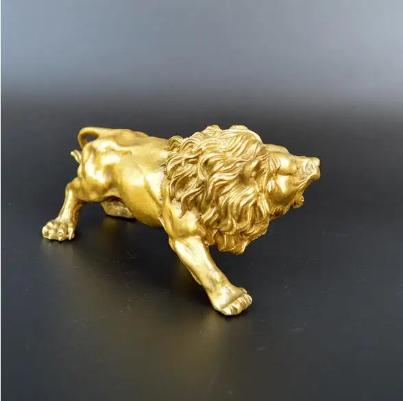 

Artisanat en cuivre bon lion en cuivre | Grande décoration en bronze, usine de statue en laiton pur